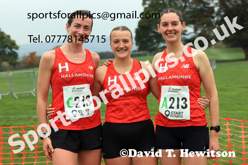 Senior Womens relay, 2025 Northern Cross Country Relays, Graves Park, Sheffield. Photo: David T. Hewitson/Sports for All Pics